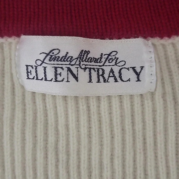 Linda Allard For Ellen Tracy Womens S Vintage‎ Cardigan Wool Ribbed Elegant - Picture 3 of 9